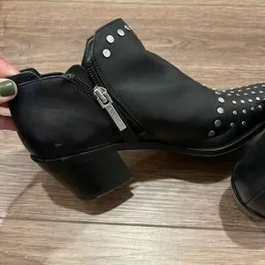 State Shoes State Loka Studded Ankle Boots Black Leather